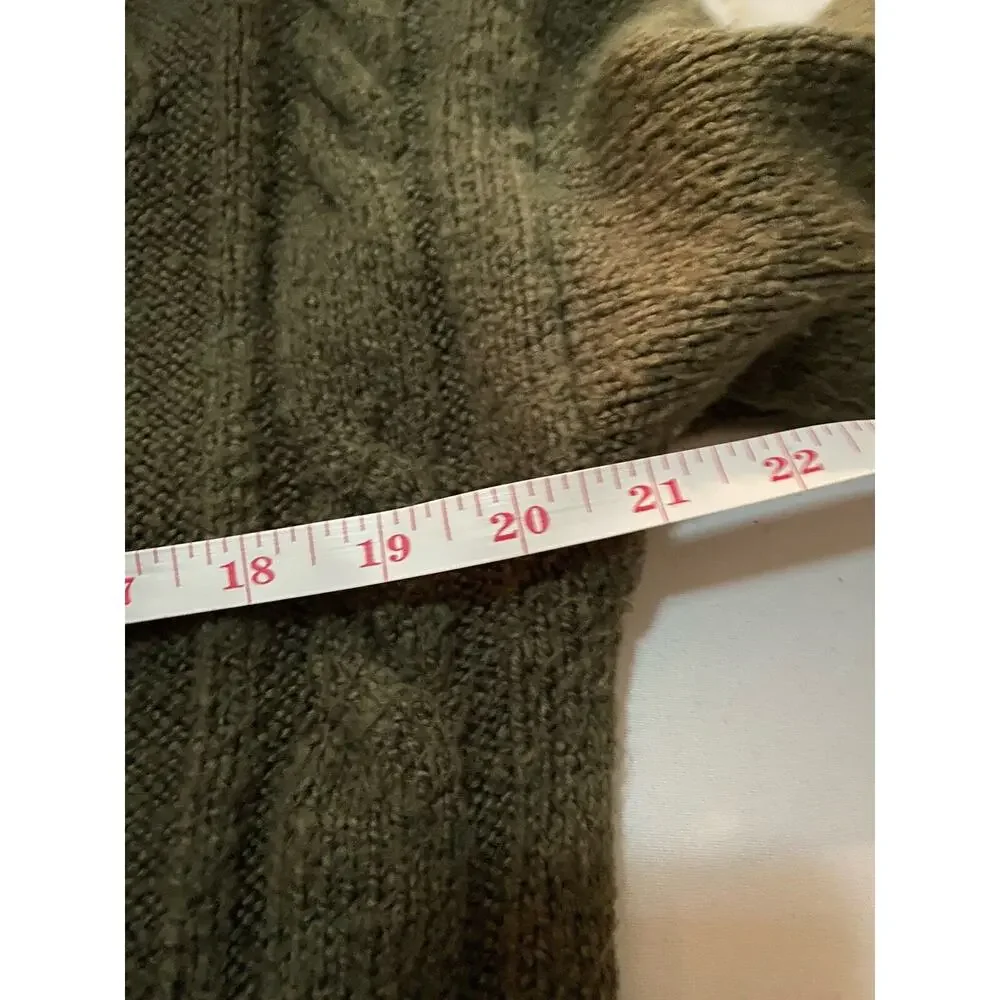 Anthropologie Pilcro cable knit shawl collar cardigan sweater olive Women S Knit - Picture 7 of 16